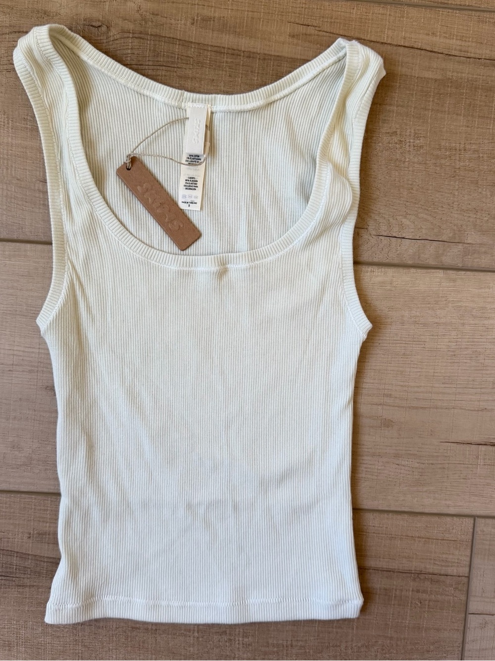 SKIMS Cotton Rib Tank — Bone — Size Small — New With Tags